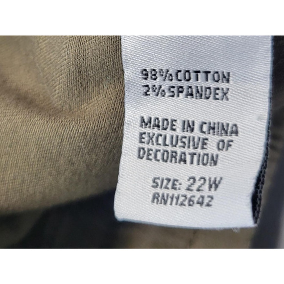 Sandpiper Pants Womens 22W Green Cargo Elastic Waist Drawstring Cotton Utility - Picture 11 of 16